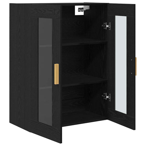 vidaXL Wall Cabinet Black oak 69.5 x 34 x 90 cm