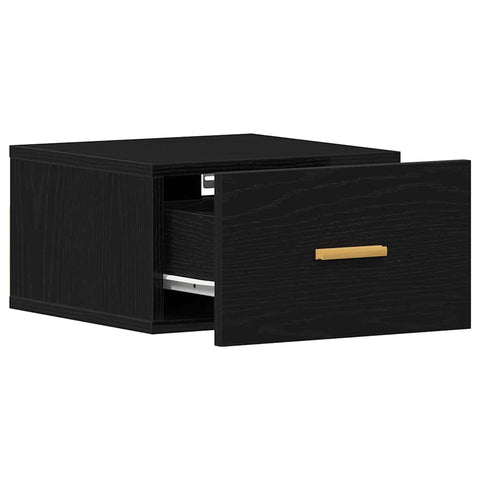 vidaXL Wall-mounted Bedside Cabinet Black oak 35 x 35 x 20 cm