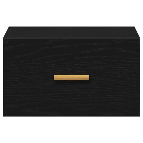 vidaXL Wall-mounted Bedside Cabinet Black oak 35 x 35 x 20 cm