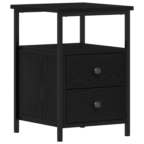 vidaXL Bedside Cabinets 2 pcs Black Oak 34x35.5x50 cm Engineered Wood