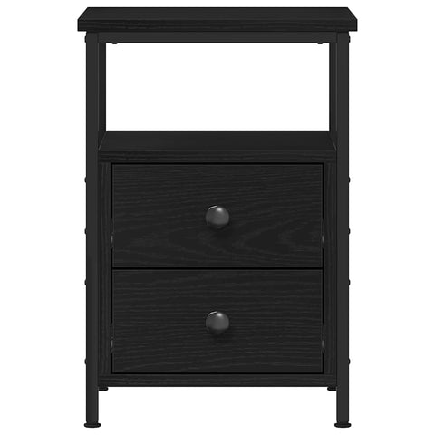 vidaXL Bedside Cabinets 2 pcs Black Oak 34x35.5x50 cm Engineered Wood