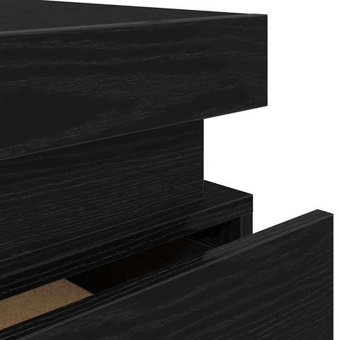 vidaXL Bedside Cabinet 2 pcs Black oak 35 x 39 x 55 cm Engineered Wood