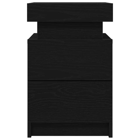 vidaXL Bedside Cabinet 2 pcs Black oak 35 x 39 x 55 cm Engineered Wood