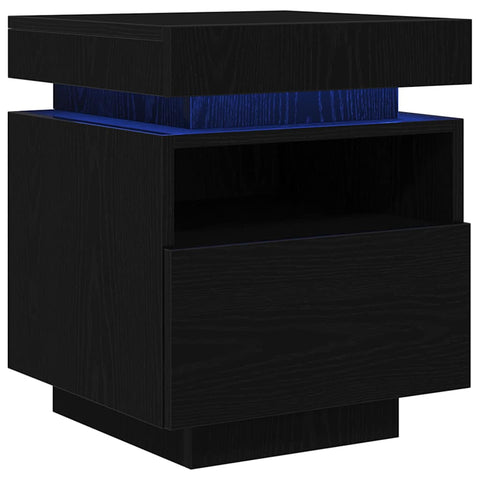 vidaXL Bedside Cabinet Black oak 40 x 39 x 48.5 cm Engineered wood