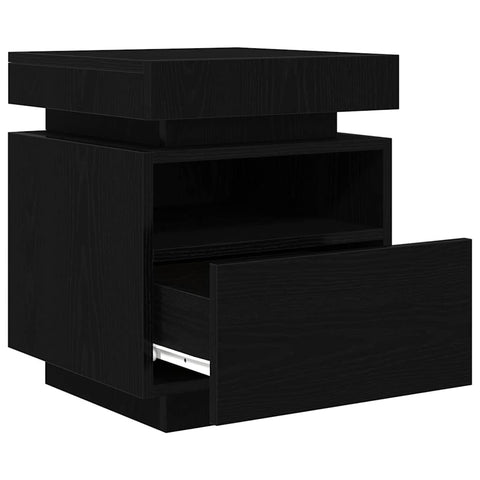 vidaXL Bedside Cabinet Black oak 40 x 39 x 48.5 cm Engineered wood
