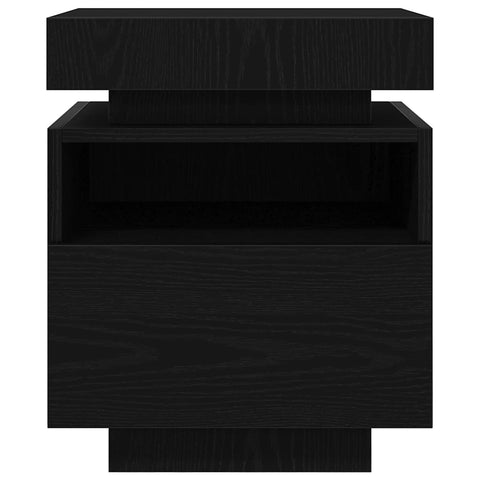 vidaXL Bedside Cabinet with Drawer 2 pcs Black oak 40 x 39 x 48.5 cm