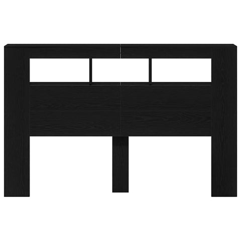 vidaXL LED Headboard Black oak 160 x 18.5 x 103.5 cm Engineered wood