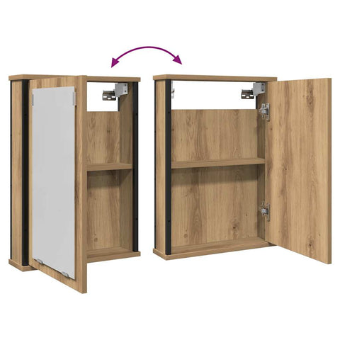 vidaXL Bathroom Mirror Cabinet Artisan Oak 42x12x60 cm Engineered Wood