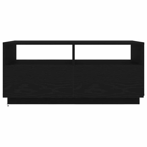 vidaXL Coffee Table with LED Lights Black Oak 90x49x40 cm