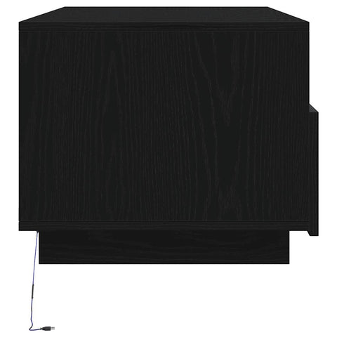 vidaXL Coffee Table with LED Lights Black Oak 90x49x40 cm