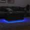 vidaXL Coffee Table with LED Lights Black Oak 90x49x40 cm