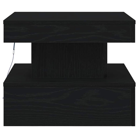 vidaXL Coffee Table with LED Lights Black Oak 50x50x40 cm