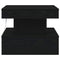 vidaXL Coffee Table with LED Lights Black Oak 50x50x40 cm