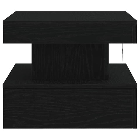 vidaXL Coffee Table with LED Lights Black Oak 50x50x40 cm