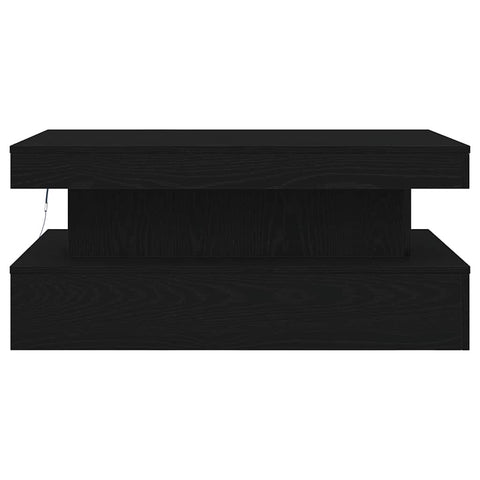 vidaXL Coffee Table with LED Lights Black Oak 90x50x40 cm