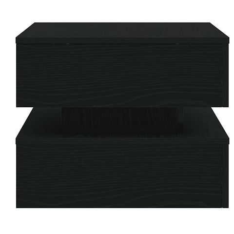 vidaXL Coffee Table with LED Lights Black Oak 50x50x40 cm