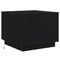 vidaXL Coffee Table with LED Lights Black Oak 50x50x40 cm