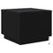 vidaXL Coffee Table with LED Lights Black Oak 50x50x40 cm