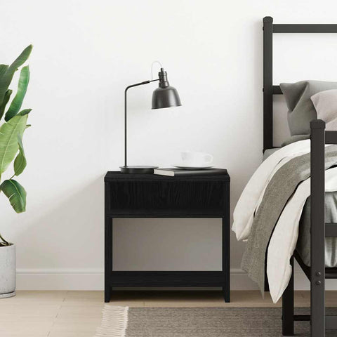 vidaXL Bedside Cabinet Black Oak 40x30x40 cm Engineered Wood