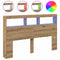 vidaXL Headboard Cabinet with LED Artisan Oak 160x17x102 cm
