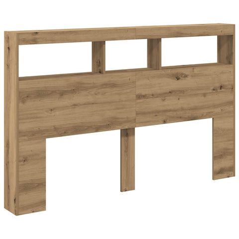 vidaXL Headboard Cabinet with LED Artisan Oak 160x17x102 cm