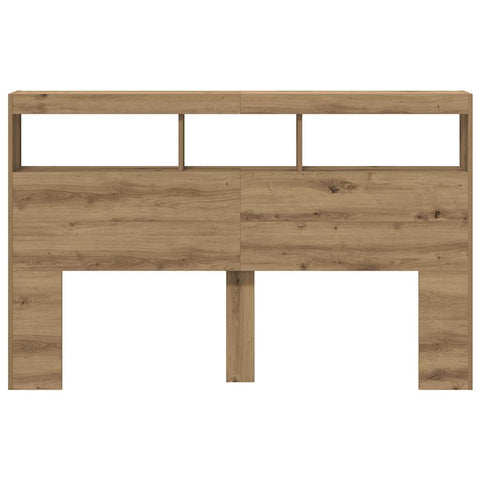 vidaXL Headboard Cabinet with LED Artisan Oak 160x17x102 cm
