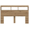 vidaXL Headboard Cabinet with LED Artisan Oak 160x17x102 cm