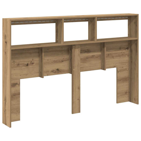 vidaXL Headboard Cabinet with LED Artisan Oak 160x17x102 cm
