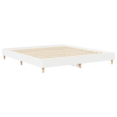 vidaXL Bed Frame No Mattress White 200x200 cm Engineered Wood