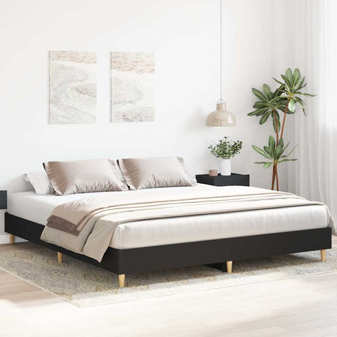 vidaXL Bed Frame No Mattress Black 200x200 cm Engineered Wood