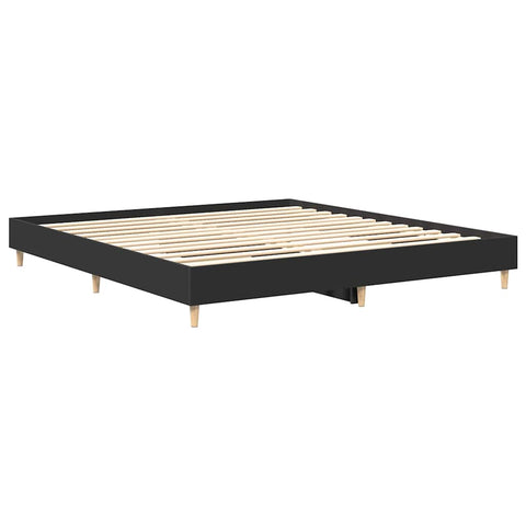 vidaXL Bed Frame No Mattress Black 200x200 cm Engineered Wood