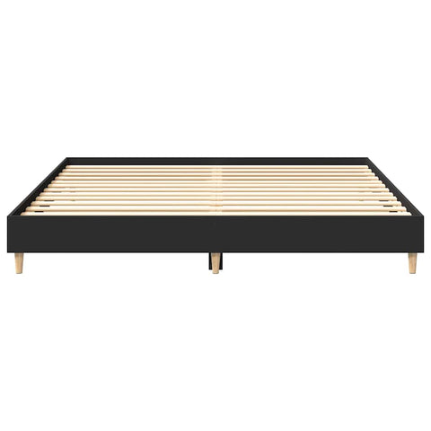 vidaXL Bed Frame No Mattress Black 200x200 cm Engineered Wood