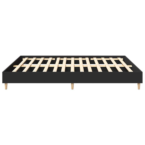 vidaXL Bed Frame No Mattress Black 200x200 cm Engineered Wood
