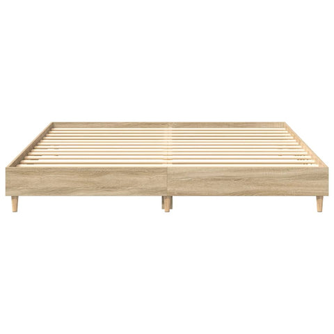 vidaXL Bed Frame No Mattress Sonoma Oak 200x200 cm Engineered Wood