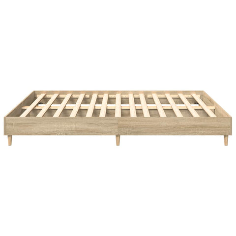vidaXL Bed Frame No Mattress Sonoma Oak 200x200 cm Engineered Wood
