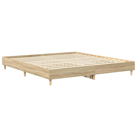 vidaXL Bed Frame No Mattress Sonoma Oak 200x200 cm Engineered Wood