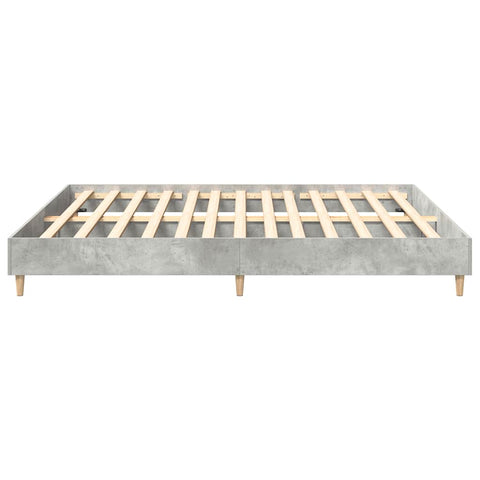 vidaXL Bed Frame No Mattress Concrete Grey 200x200 cm Engineered Wood