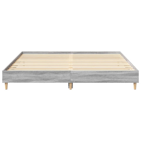 vidaXL Bed Frame No Mattress Grey Sonoma 200x200 cm Engineered Wood