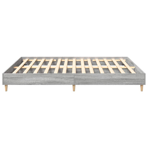 vidaXL Bed Frame No Mattress Grey Sonoma 200x200 cm Engineered Wood