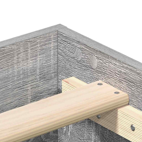 vidaXL Bed Frame No Mattress Grey Sonoma 200x200 cm Engineered Wood