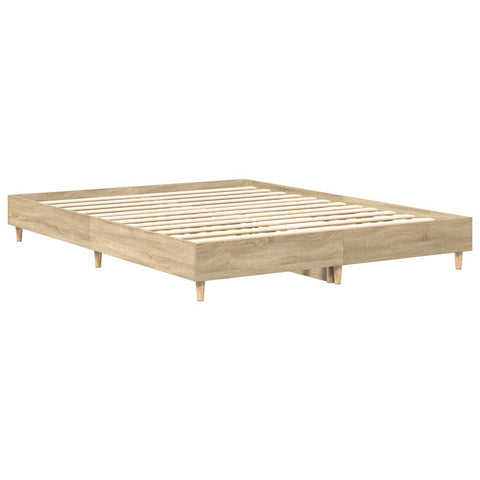 vidaXL Bed Frame No Mattress Sonoma Oak 150x200 cm King Size Engineered Wood