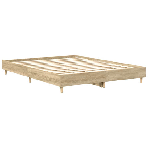 vidaXL Bed Frame No Mattress Sonoma Oak 150x200 cm King Size Engineered Wood