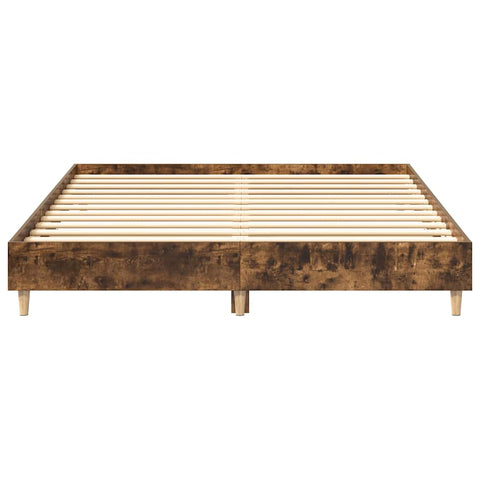 vidaXL Bed Frame No Mattress Smoked Oak 150x200 cm King Size Engineered Wood
