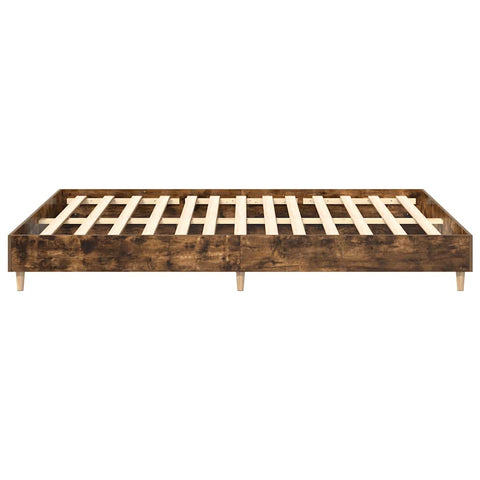 vidaXL Bed Frame No Mattress Smoked Oak 150x200 cm King Size Engineered Wood