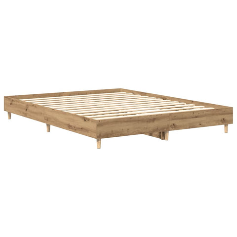 vidaXL Bed Frame No Mattress Artisan Oak 140x200 cm Engineered Wood