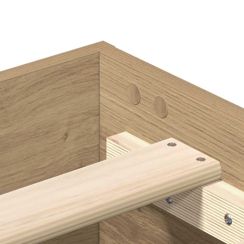 vidaXL Bed Frame No Mattress Artisan Oak 140x200 cm Engineered Wood