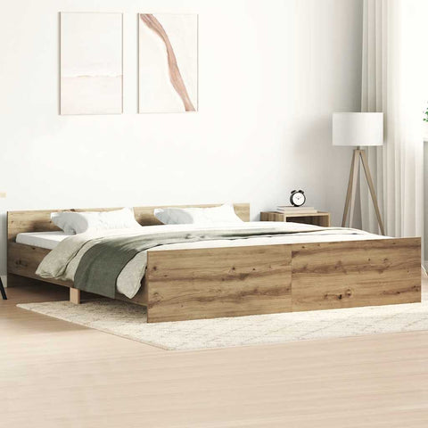 vidaXL Bed Frame without Mattress Artisan Oak 180x200cm Engineered Wood