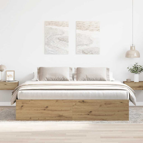vidaXL Bed Frame without Mattress Artisan Oak 180x200cm Super King Engineered Wood