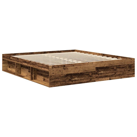 vidaXL Bed Frame without Mattress Old Wood 200x200cm Engineered Wood