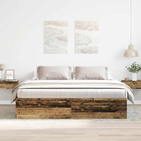 vidaXL Bed Frame without Mattress Old Wood 200x200cm Engineered Wood